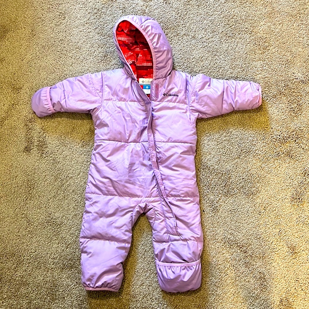 Columbia light purple baby / toddler snuggly bunting, size 12 - 18 months